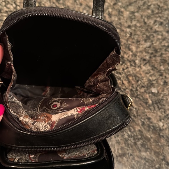 Belle Rose black mini satchel bag with strap EUC - Picture 10 of 14